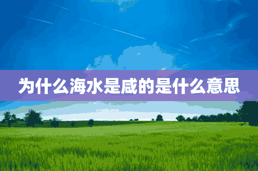 为什么海水是咸的是什么意思